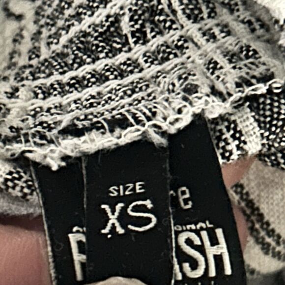 Rewash XS Gray White Striped Wide Legged Pants Pull On Linen Blend Casual Beach - Picture 8 of 8